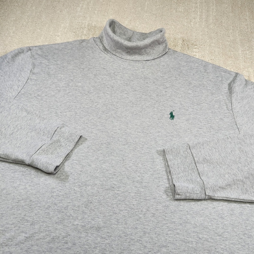 Vintage Polo Ralph Lauren Turtleneck Shirt Men XXL Gray Heavy Cotton Holiday